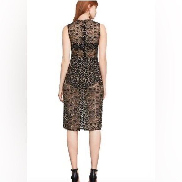 BCBG MAXAZRIA Riley Metallic Leopard Dress BLACK - GOLD Metallic - Picture 4 of 10